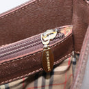 BURBERRY Shoulder Bag Leather Brown Gold Auth 208768A-22