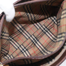 BURBERRY Shoulder Bag Leather Brown Gold Auth 208768A-23