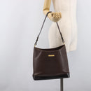 BURBERRY Shoulder Bag Leather Brown Gold Auth 208768A-26