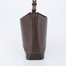 BURBERRY Shoulder Bag Leather Brown Gold Auth 208768A-3