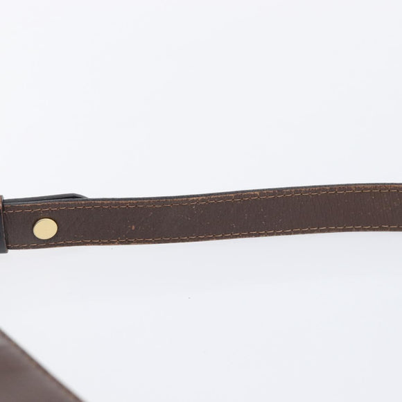 BURBERRY Shoulder Bag Leather Brown Gold Auth 208768A