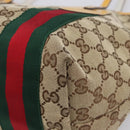 GUCCI GG Canvas Web Sherry Line Tote Bag Beige Gold 211971 Auth 208769V-10