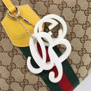 GUCCI GG Canvas Web Sherry Line Tote Bag Beige Gold 211971 Auth 208769V-14
