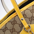 GUCCI GG Canvas Web Sherry Line Tote Bag Beige Gold 211971 Auth 208769V-15