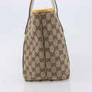 GUCCI GG Canvas Web Sherry Line Tote Bag Beige Gold 211971 Auth 208769V-4