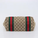 GUCCI GG Canvas Web Sherry Line Tote Bag Beige Gold 211971 Auth 208769V-9