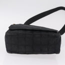 CHANEL New Travel Line Shoulder Bag Canvas Black Gold CC Auth 208770A-10