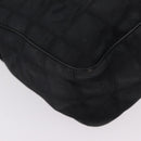 CHANEL New Travel Line Shoulder Bag Canvas Black Gold CC Auth 208770A-13