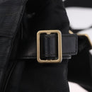 CHANEL New Travel Line Shoulder Bag Canvas Black Gold CC Auth 208770A-16