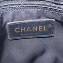 CHANEL New Travel Line Shoulder Bag Canvas Black Gold CC Auth 208770A-20