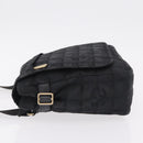 CHANEL New Travel Line Shoulder Bag Canvas Black Gold CC Auth 208770A-5