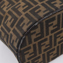 FENDI Zucca Canvas Vanity Hand Bag Black Brown Auth 208771-16