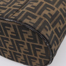 FENDI Zucca Canvas Vanity Hand Bag Black Brown Auth 208771-17