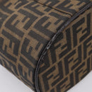 FENDI Zucca Canvas Vanity Hand Bag Black Brown Auth 208771-18
