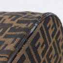 FENDI Zucca Canvas Vanity Hand Bag Black Brown Auth 208771-8