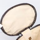 FENDI Zucca Canvas Vanity Hand Bag Black Brown Auth 208771-20