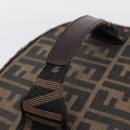 FENDI Zucca Canvas Vanity Hand Bag Black Brown Auth 208771-7