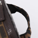FENDI Zucca Canvas Vanity Hand Bag Black Brown Auth 208771-14