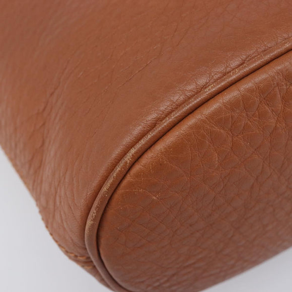 Coach Shoulder Bag Leather Brown Gold Tone Auth 208772A