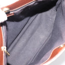 BURBERRY Nova Check Hand Bag PVC Beige Gold Auth 208776A-10
