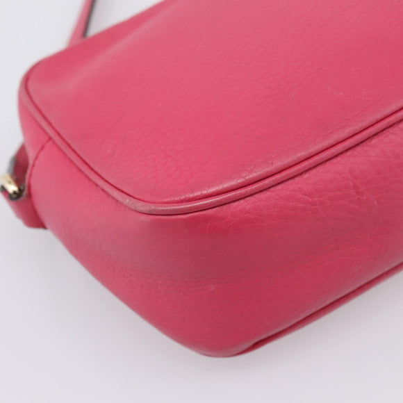 GUCCI Shoulder Bag Leather Pink Gold 308364 Auth 208778