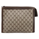 GUCCI GG Supreme Clutch Bag PVC Beige Auth 208779A-13