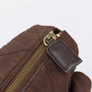 PRADA Chain Shoulder Bag Nylon Brown Gold Auth 208781A-18