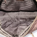 PRADA Chain Shoulder Bag Nylon Brown Gold Auth 208781A-20