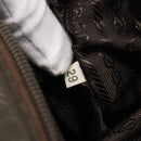 PRADA Chain Shoulder Bag Nylon Brown Gold Auth 208781A-25