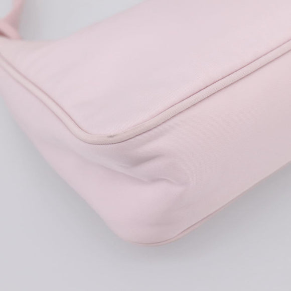 PRADA Hand Bag Nylon Pink Silver Auth 208783A