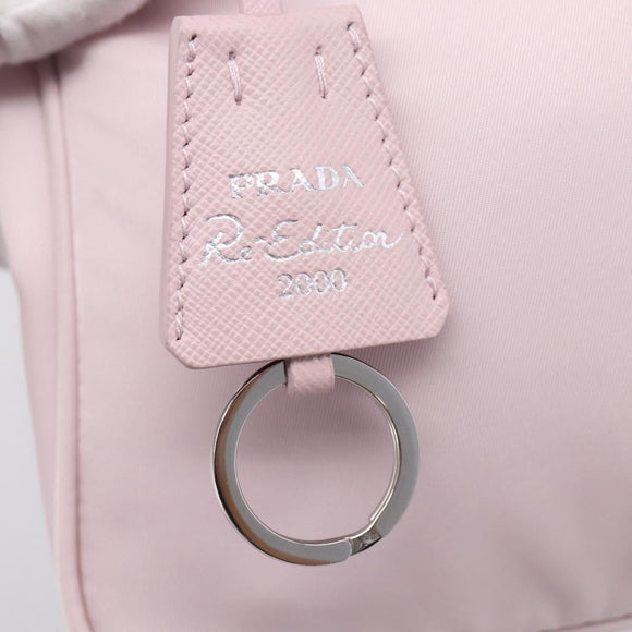 PRADA Hand Bag Nylon Pink Silver Auth 208783A