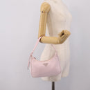 PRADA Hand Bag Nylon Pink Silver Auth 208783A-23