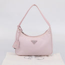 PRADA Hand Bag Nylon Pink Silver Auth 208783A-12
