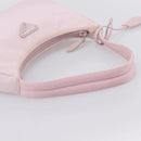 PRADA Hand Bag Nylon Pink Silver Auth 208783A-7