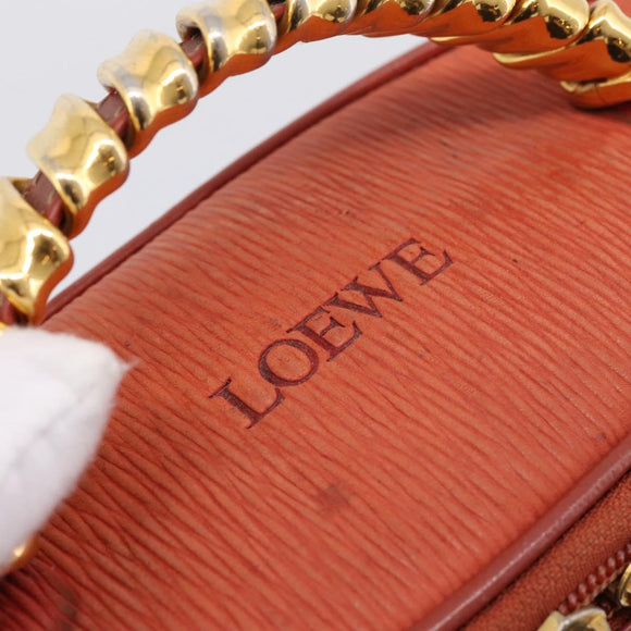 LOEWE Velazquez Tote Bag Leather Orange Gold Auth 208785