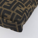 FENDI Zucca Canvas Mamma Baguette Shoulder Bag Brown Black Auth 208788V-10
