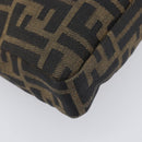 FENDI Zucca Canvas Mamma Baguette Shoulder Bag Brown Black Auth 208788V-11