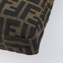 FENDI Zucca Canvas Mamma Baguette Shoulder Bag Brown Black Auth 208788V-12