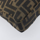 FENDI Zucca Canvas Mamma Baguette Shoulder Bag Brown Black Auth 208788V-13