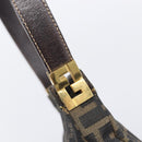 FENDI Zucca Canvas Mamma Baguette Shoulder Bag Brown Black Auth 208788V-14