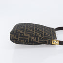 FENDI Zucca Canvas Mamma Baguette Shoulder Bag Brown Black Auth 208788V-4