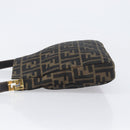 FENDI Zucca Canvas Mamma Baguette Shoulder Bag Brown Black Auth 208788V-5