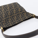 FENDI Zucca Canvas Mamma Baguette Shoulder Bag Brown Black Auth 208788V-6