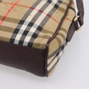 Burberrys Nova Check Shoulder Bag Canvas Beige Gold Auth 208790-16