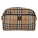 Burberrys Nova Check Shoulder Bag Canvas Beige Gold Auth 208790-13