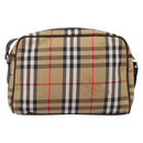 Burberrys Nova Check Shoulder Bag Canvas Beige Gold Auth 208790-2