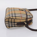 Burberrys Nova Check Shoulder Bag Canvas Beige Gold Auth 208790-4