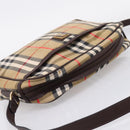 Burberrys Nova Check Shoulder Bag Canvas Beige Gold Auth 208790-6