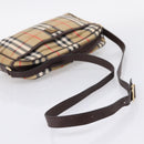 Burberrys Nova Check Shoulder Bag Canvas Beige Gold Auth 208790-7