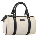 GUCCI GG Supreme Hand Bag PVC White Gold 193604 Auth 208793-1